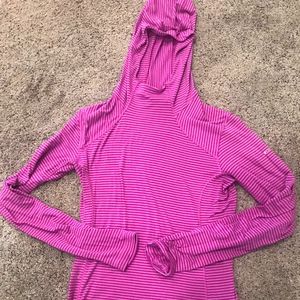Columbia Hooded Shirt | Striped Pink | SZ S